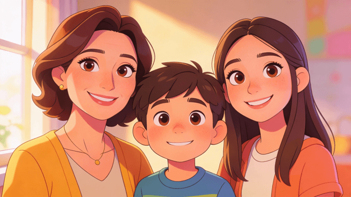 Maria Fernanda com filhos