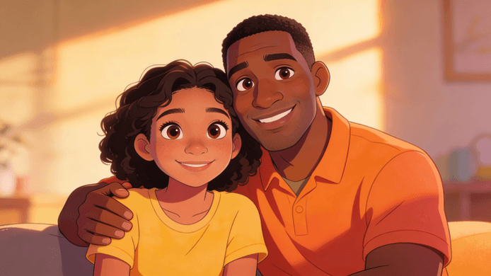 Pedro Soares com filha