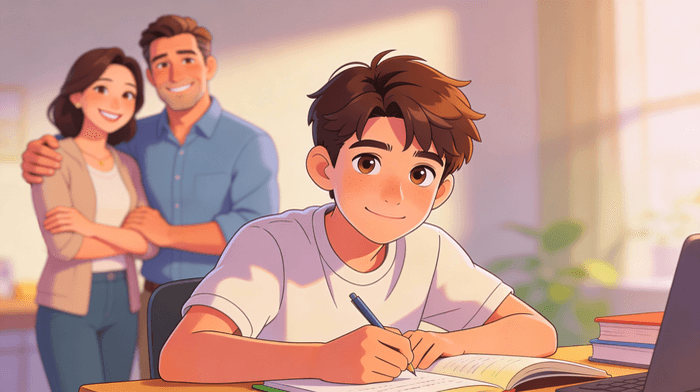 Henrique Souza estudando